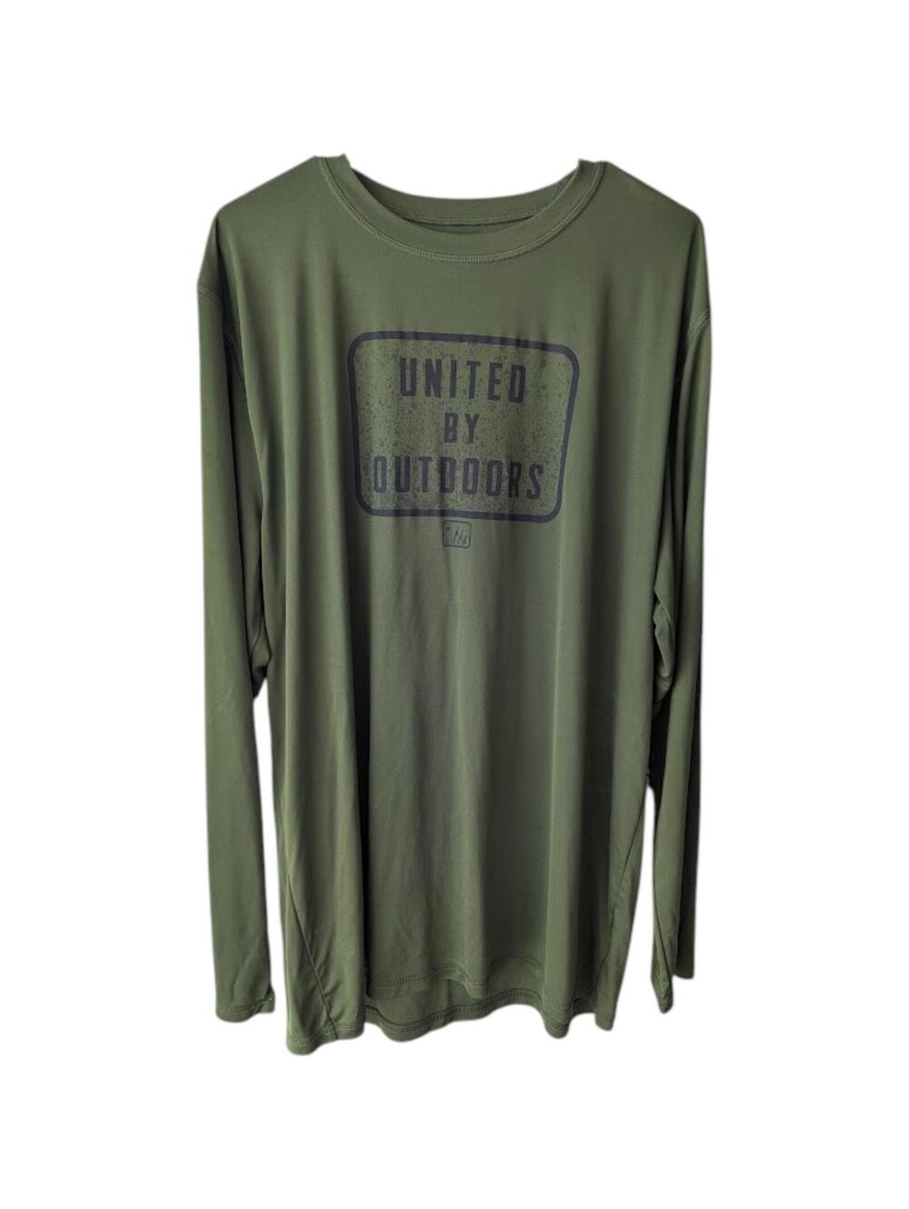 Fintech United By Outdoors Shirt 2XL Olive Green UV Long Sleeve Performance XXL